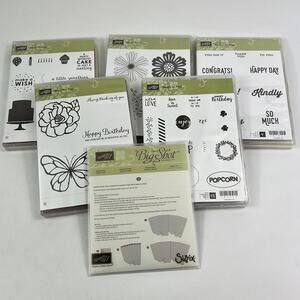 Stampin Up Party Wishes Mixed Bunch Beautiful Day Ready To Pop Thinlits Lot